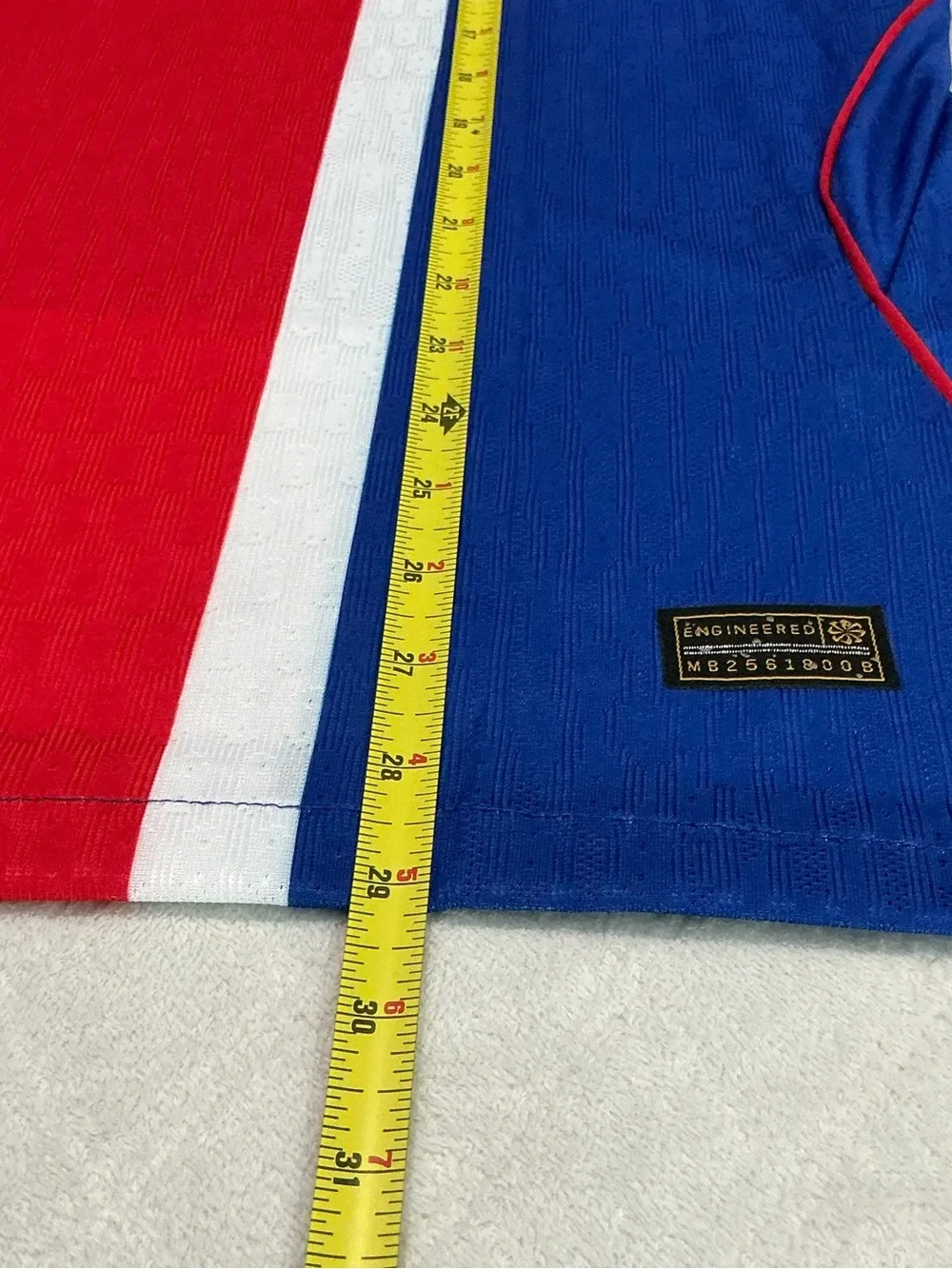 Nike Blue and Red O. Dembélé #10 Soccer Jersey